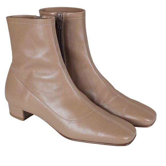 BY FAR Leather Low Heel Square Toe Booties $540 Size 37 - Picture 8 of 14